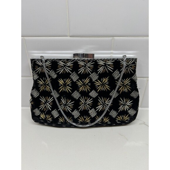 Vintage Black and Gold and silver Walborg Purse - Picture 1 of 10